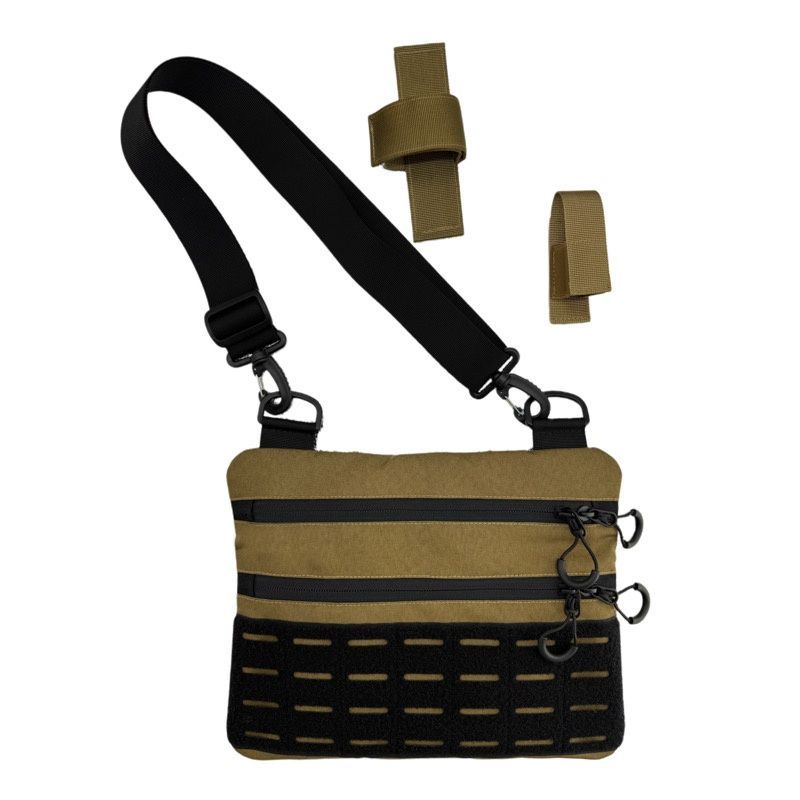 Тактична чоловіча сумка через плече RoKit Coyote Black M із MOLLE та панеллю велкро 9377273-НК фото
